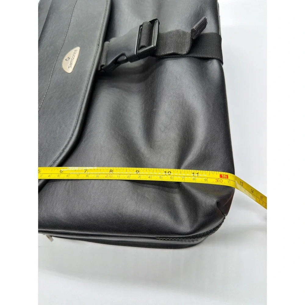 Samsonite‎ Black Faux Leather Laptop Briefcase Business Travel Bag Organizer